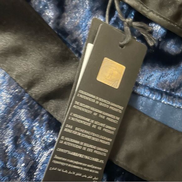 Just Cavalli Blue Metallic Velvet Wide Trousers Pants Size 38 or XS NWT - Picture 2 of 8